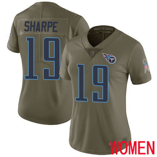 Tennessee Titans Limited Olive Women Tajae Sharpe Jersey NFL Football #19 2017 Salute to Service